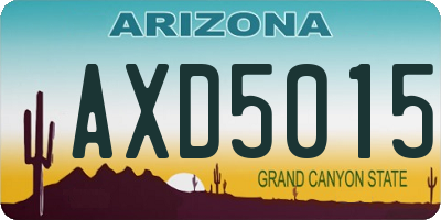 AZ license plate AXD5015