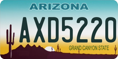 AZ license plate AXD5220