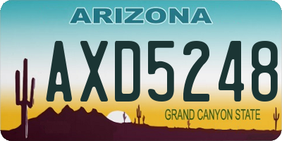 AZ license plate AXD5248