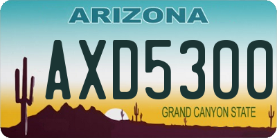 AZ license plate AXD5300