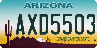 AZ license plate AXD5503