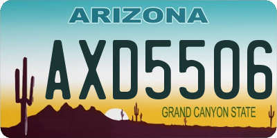 AZ license plate AXD5506