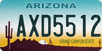 AZ license plate AXD5512