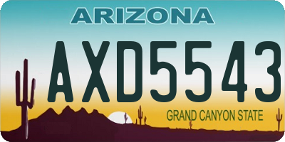 AZ license plate AXD5543