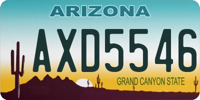 AZ license plate AXD5546
