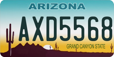AZ license plate AXD5568