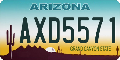 AZ license plate AXD5571