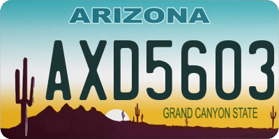AZ license plate AXD5603