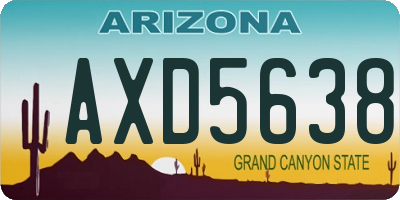 AZ license plate AXD5638