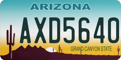 AZ license plate AXD5640