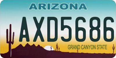 AZ license plate AXD5686