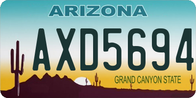 AZ license plate AXD5694
