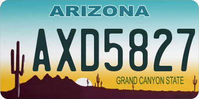 AZ license plate AXD5827