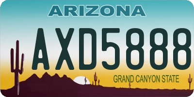AZ license plate AXD5888