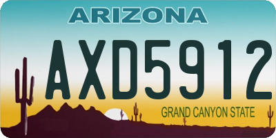 AZ license plate AXD5912