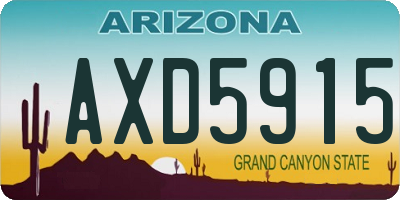 AZ license plate AXD5915