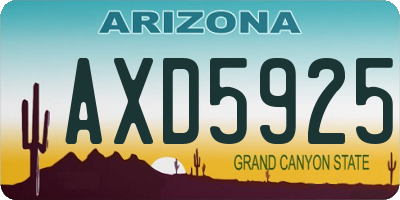 AZ license plate AXD5925