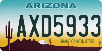 AZ license plate AXD5933