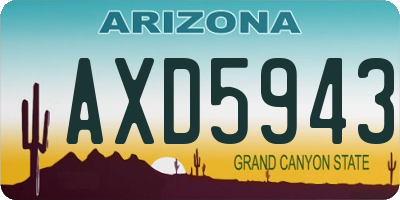 AZ license plate AXD5943