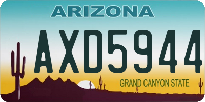 AZ license plate AXD5944