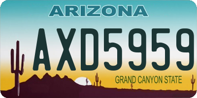 AZ license plate AXD5959