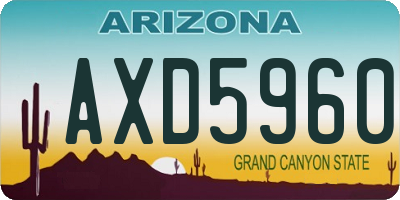 AZ license plate AXD5960