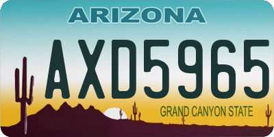 AZ license plate AXD5965