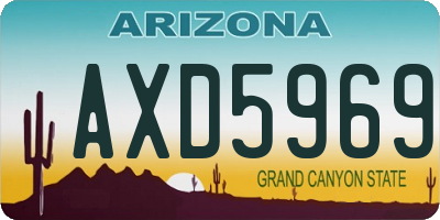 AZ license plate AXD5969