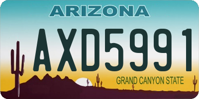 AZ license plate AXD5991