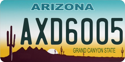 AZ license plate AXD6005