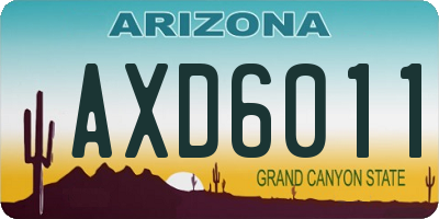 AZ license plate AXD6011