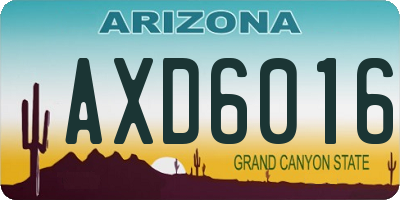 AZ license plate AXD6016