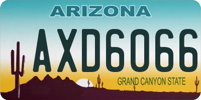 AZ license plate AXD6066