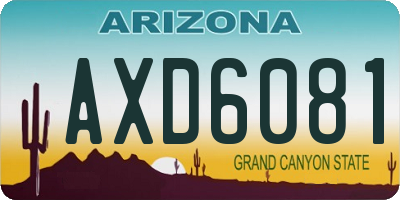 AZ license plate AXD6081