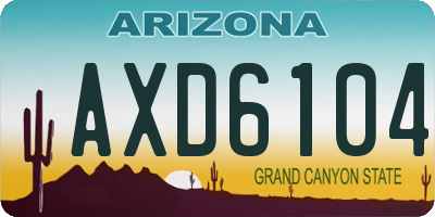 AZ license plate AXD6104
