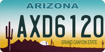 AZ license plate AXD6120