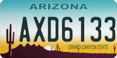 AZ license plate AXD6133
