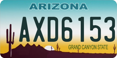 AZ license plate AXD6153
