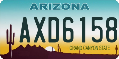 AZ license plate AXD6158
