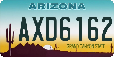 AZ license plate AXD6162