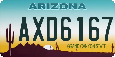 AZ license plate AXD6167