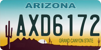 AZ license plate AXD6172
