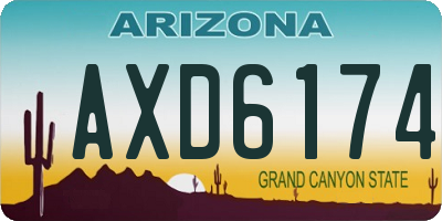 AZ license plate AXD6174