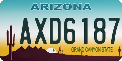 AZ license plate AXD6187