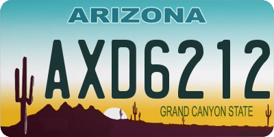 AZ license plate AXD6212