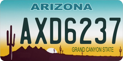 AZ license plate AXD6237