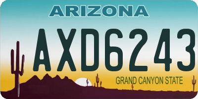 AZ license plate AXD6243