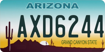 AZ license plate AXD6244
