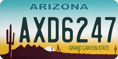 AZ license plate AXD6247