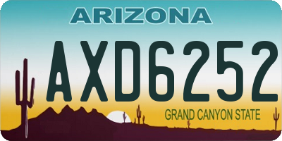 AZ license plate AXD6252